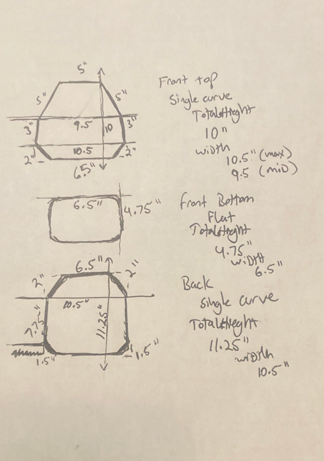 Customer supplied drawing for GTS ARMOR custom ceramic armor project