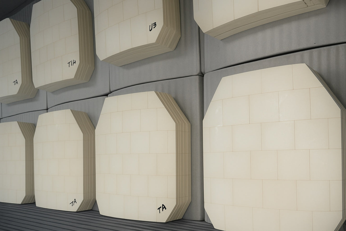 Model 1023: RF3 (Level IV) NIJ 0101.07 Alumina Mosaic Ceramic Armor Plate