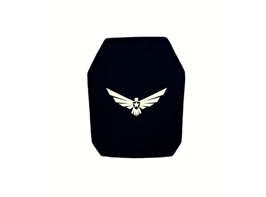 Strong ceramic body armor plate shooter's cut