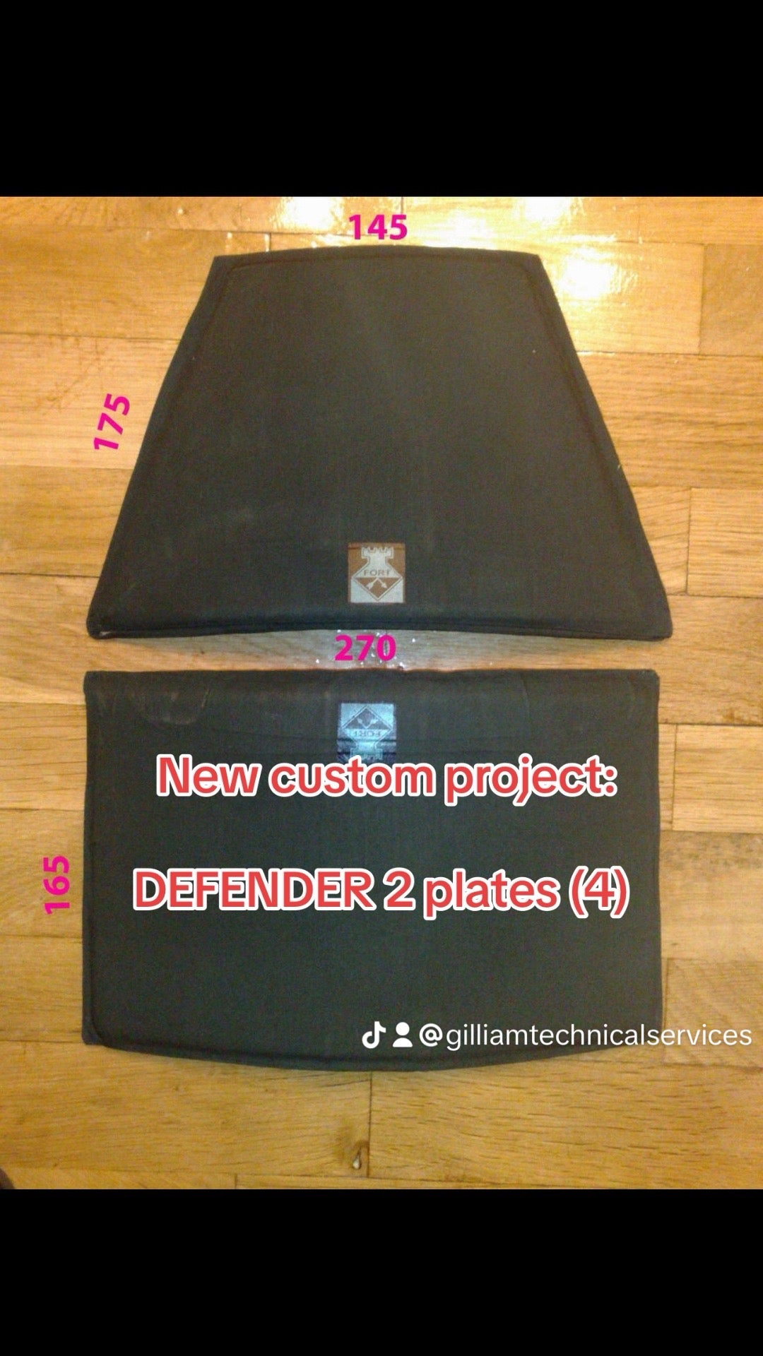 Russian Defender Ceramic Armor Plate Set with Measurements