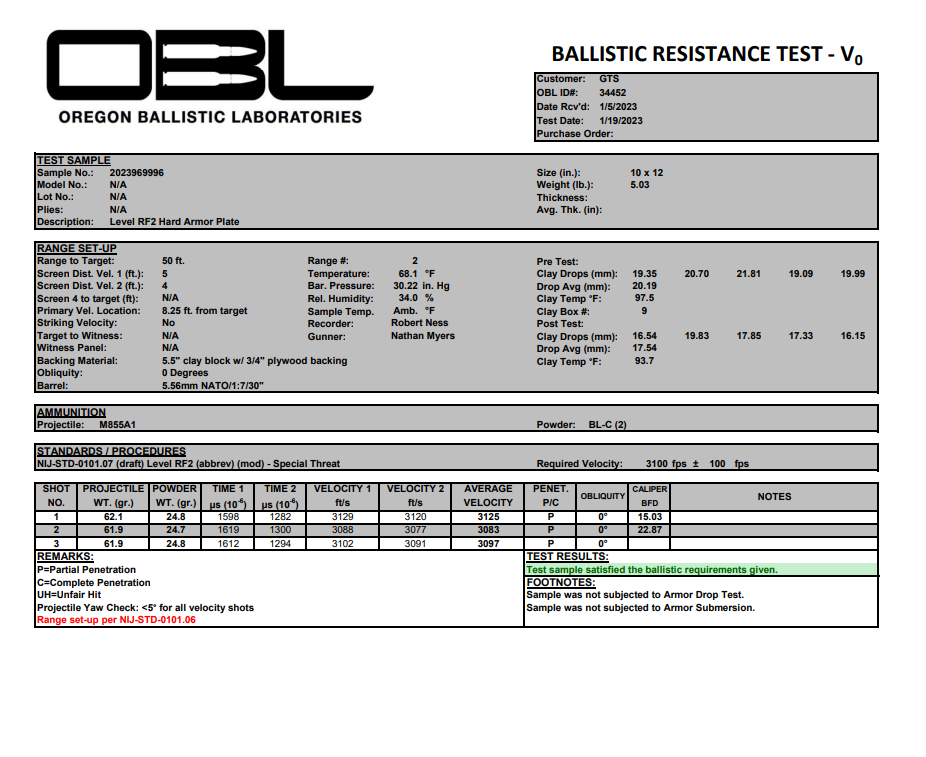 Model 6908: SET (2) Light RF2 Standard Shooter's Cut SAPI Cut Ceramic Armor