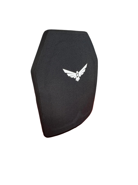 Front quarter view of RF3 GTS Model 1948 and 6001 and Helion ceramic armor plate