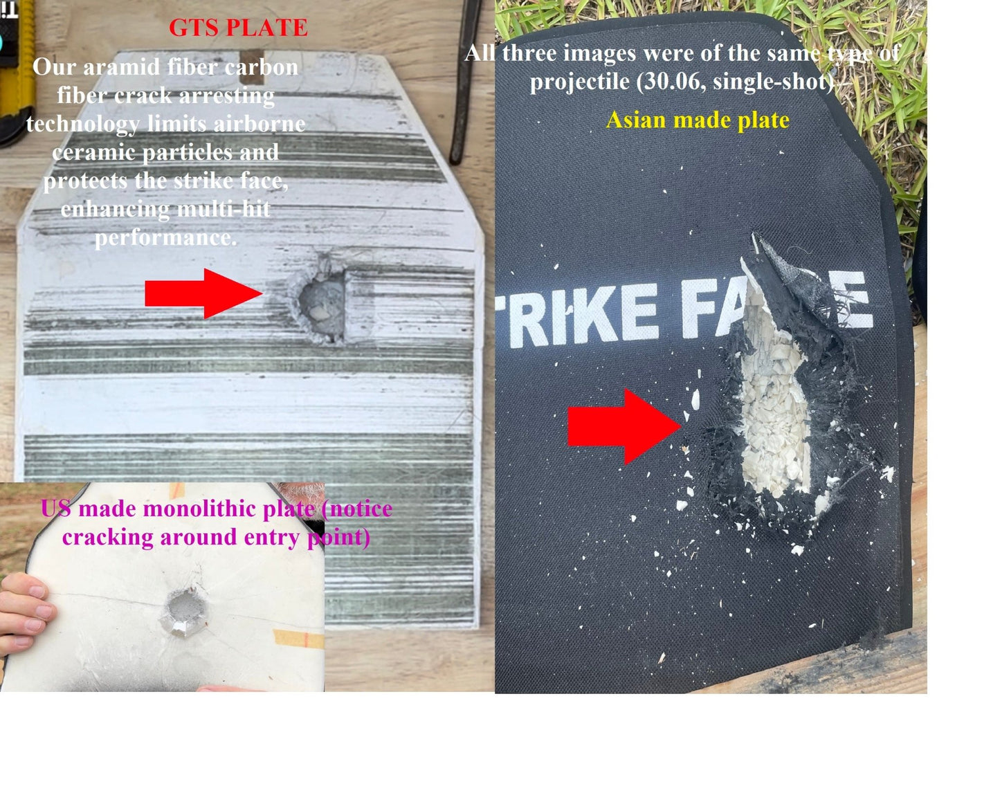 GTS Armor is an expert at controlling ancillary ceramic tile damage in ceramic armor plates.