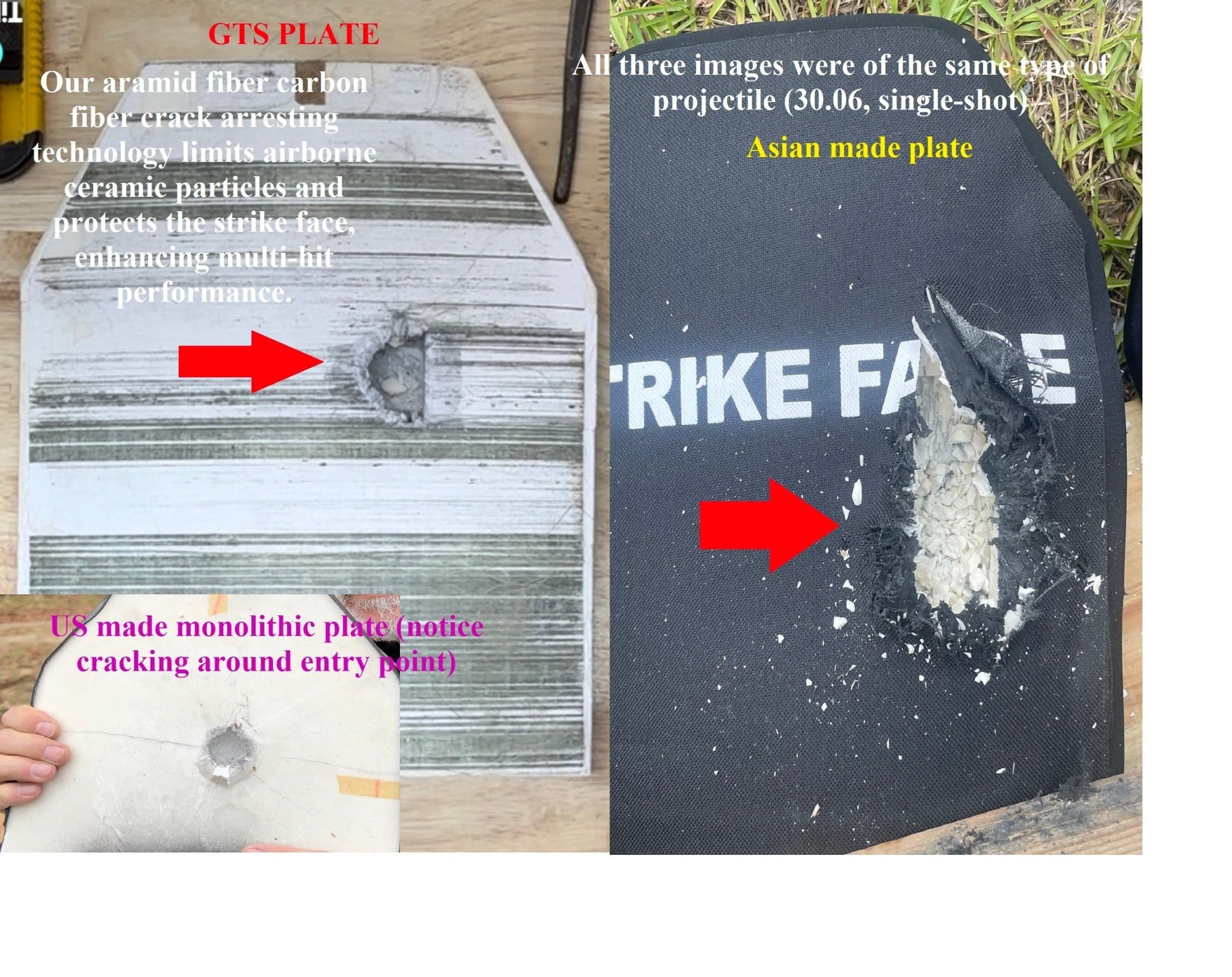 GTS Armor is an expert at controlling ancillary ceramic tile damage in ceramic armor plates.